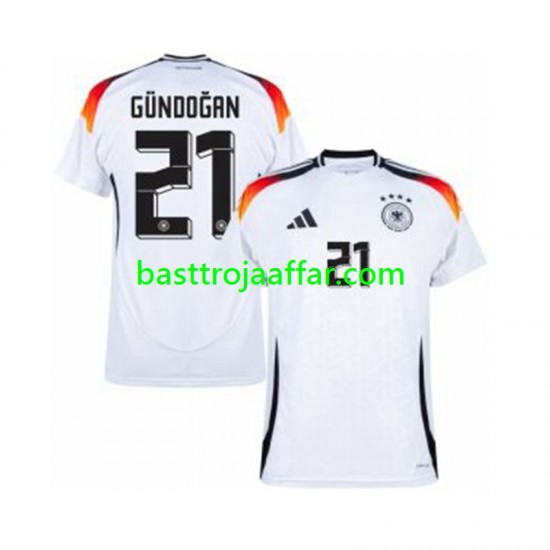 Tyskland Ilkay Gundogan 21 Män Hemma Fotbollströja Euro 2024 Kortärmad