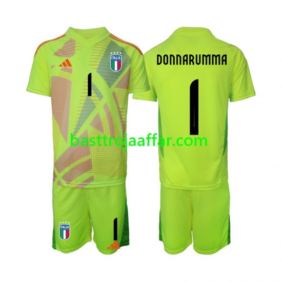 Italien Donnarumma 1 Målvakt Barn Hemma Fotbollströja Euro 2024 Kortärmad
