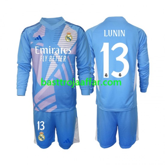 Real Madrid Andriy Lunin 13 Målvakt Barn Hemma Fotbollströja 2024-2025 Långärmad