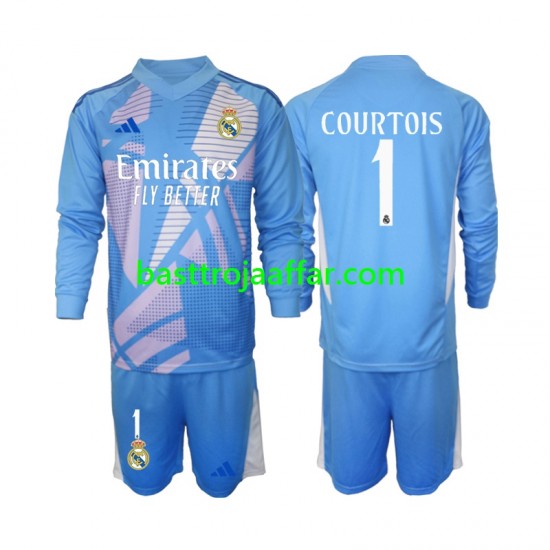 Real Madrid Thibaut Courtois 1 Målvakt Barn Hemma Fotbollströja 2024-2025 Långärmad