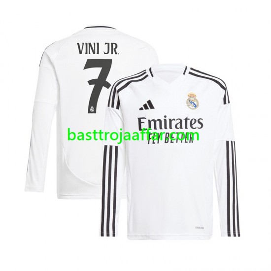 Real Madrid Vinicius Junior 7 Män Hemma Fotbollströja 2024-2025 Långärmad