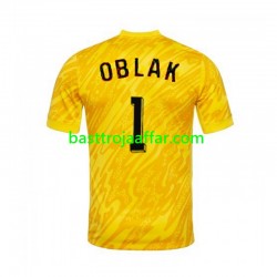 Slovenien Jan Oblak 1 Målvakt Män Hemma Fotbollströja Euro 2024 Kortärmad