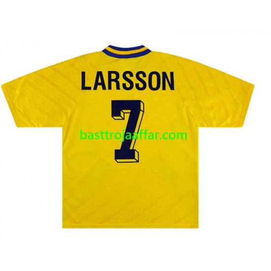 Sverige Henrik Larsson 7 1994 Retro Män Hemma Fotbollströja Kortärmad