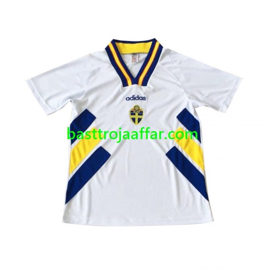 Sverige 1994 Retro Män Borta Fotbollströja Kortärmad