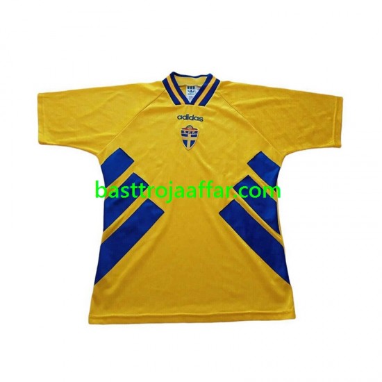 Sverige 1994 Retro Män Hemma Fotbollströja Kortärmad