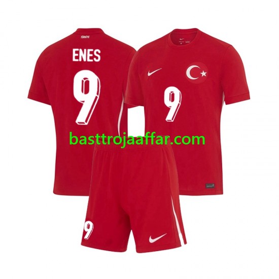 Turkiet Enes Unal 9 Barn Borta Fotbollströja Euro 2024 Kortärmad