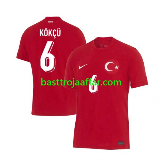 Turkiet Orkun Kokcu 6 Män Borta Fotbollströja Euro 2024 Kortärmad