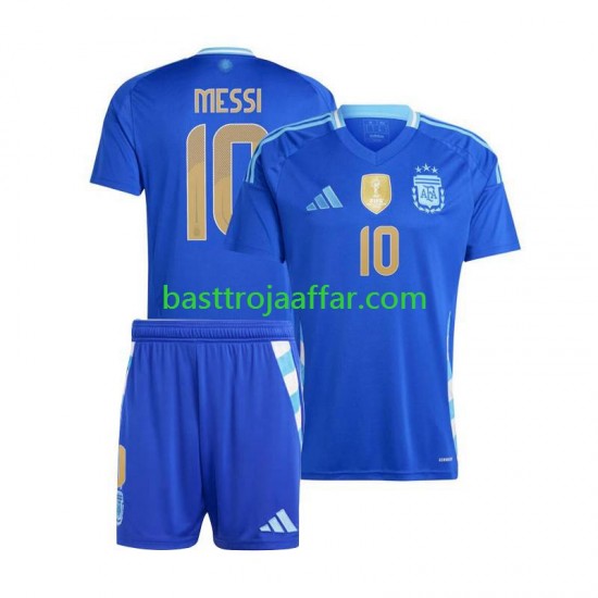 Argentina Lionel Messi 10 Barn Borta Fotbollströja Copa America 2024 Kortärmad