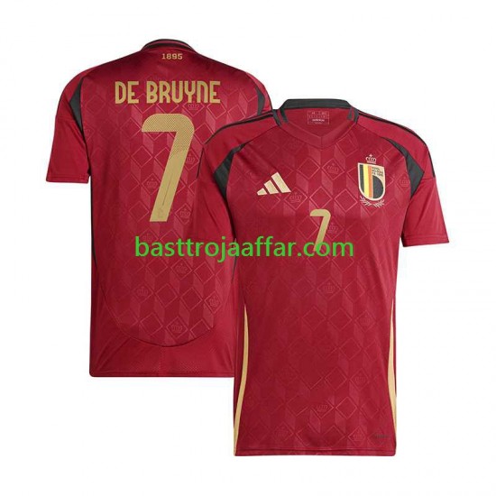 Belgien De Bruyne 7 Män Hemma Fotbollströja Euro 2024 Kortärmad
