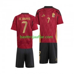 Belgien De Bruyne 7 Barn Hemma Fotbollströja Euro 2024 Kortärmad