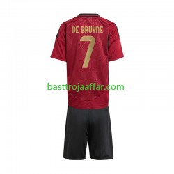 Belgien De Bruyne 7 Barn Hemma Fotbollströja Euro 2024 Kortärmad
