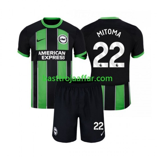 Brighton Hove Albion Mitoma 22 Barn Borta Fotbollströja 2023-2024 Kortärmad