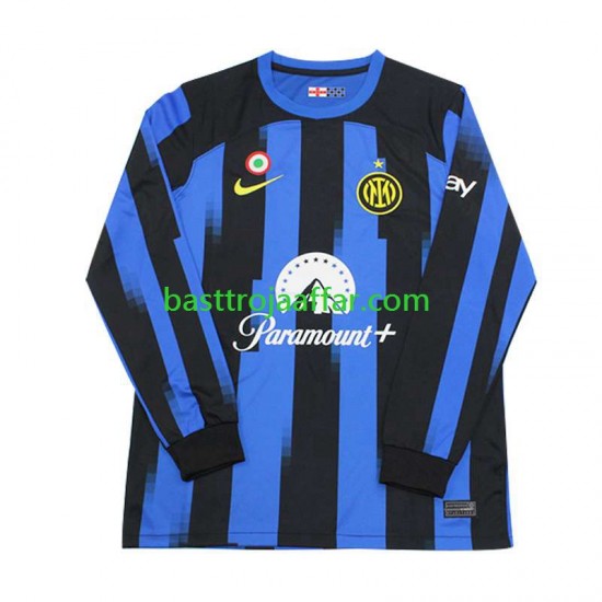 Inter Milan Män Hemma Fotbollströja 2023-2024 Långärmad