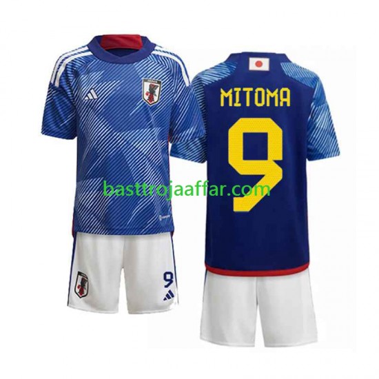 Japan Mitoma 9 Barn Hemma Fotbollströja VM 2022 Kortärmad