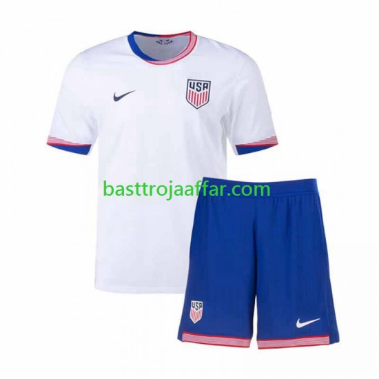 USA Barn Hemma Fotbollströja 2024 Kortärmad
