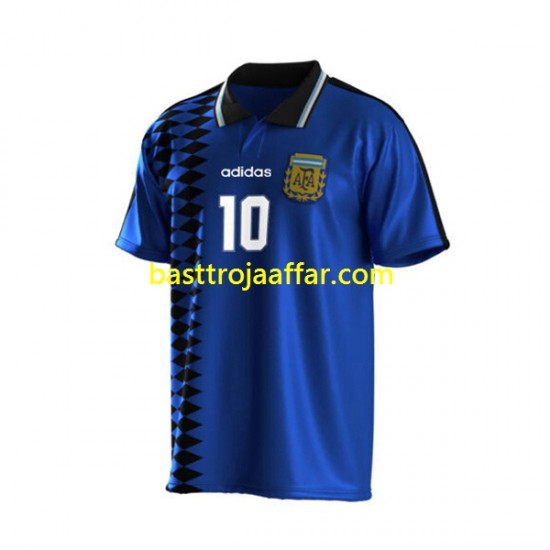 Argentina Maradona 10 1994 Retro Män Borta Fotbollströja Kortärmad