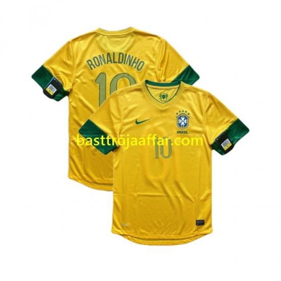 Brasilien RONALDINHO 10 2012 Retro Män Hemma Fotbollströja Kortärmad