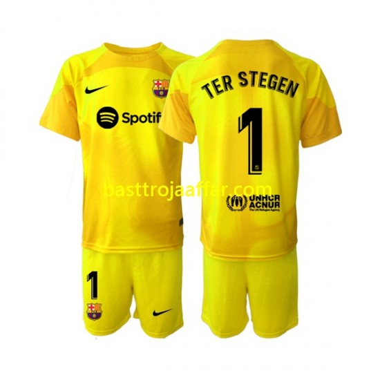 FC Barcelona Ter Stegen 1 Målvakt Barn Fjärde Fotbollströja 2022-2023 Kortärmad
