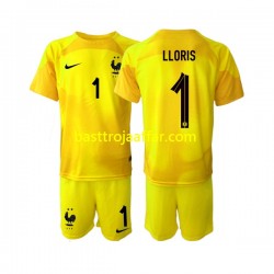 Frankrike Hugo Lloris 1 Målvakt Barn Tredje Fotbollströja VM 2022 Kortärmad Frankrike Hugo Lloris 1 Målvakt Barn Tredje Fotbollströja VM 2022 Kortärmad