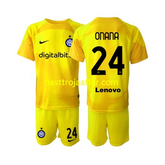 Inter Milan Andre Onana 24 Målvakt Barn Borta Fotbollströja 2022-2023 Kortärmad