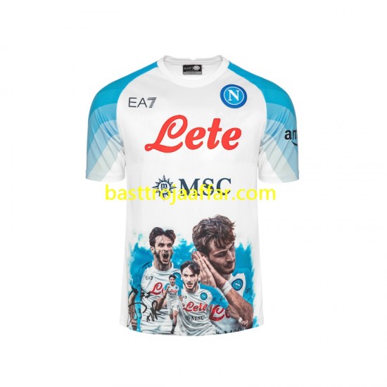 SSC Napoli Face Game Kvaratskhelia 77 Män Hemma Fotbollströja 2022-2023 Kortärmad