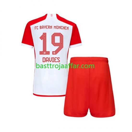 FC Bayern München Alphonso Davies 19 Barn Hemma Fotbollströja 2023-2024 Kortärmad