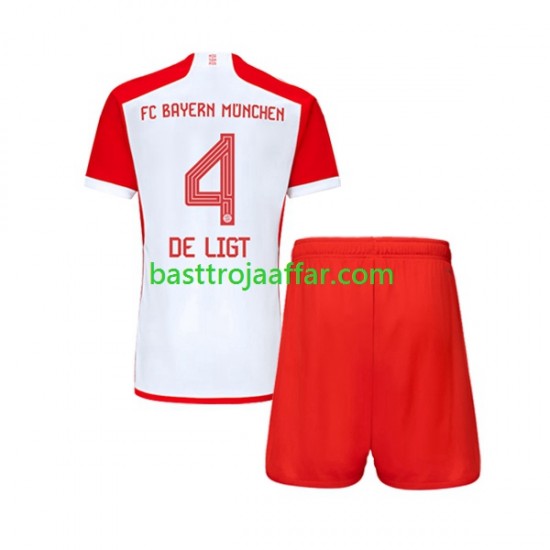 FC Bayern München Matthijs de Ligt 4 Barn Hemma Fotbollströja 2023-2024 Kortärmad