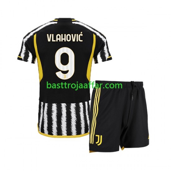 USA Juventus Dn Vlahovic 9 Barn Hemma Fotbollströja 2023-2024 Kortärmad