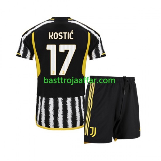 Juventus Filip Kostic 17 Barn Hemma Fotbollströja 2023-2024 Kortärmad