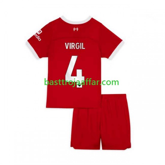 Liverpool Virgil van Dijk 4 Barn Hemma Fotbollströja 2023-2024 Kortärmad