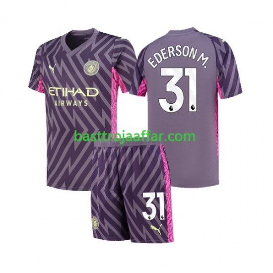 Manchester City Ederson Moraes 31 Målvakt Barn Borta Fotbollströja 2023-2024 Kortärmad