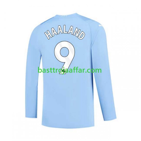 Manchester City Haaland 9 Män Hemma Fotbollströja 2023-2024 Långärmad