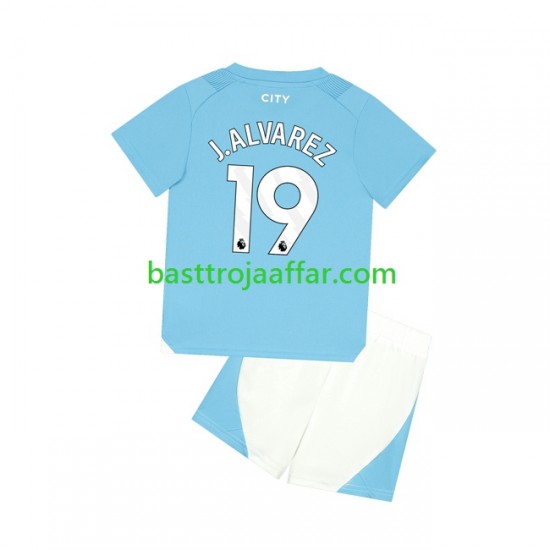 Manchester City J. ALVAREZ 19 Barn Hemma Fotbollströja 2023-2024 Kortärmad