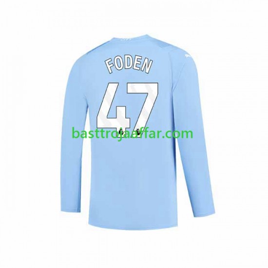Manchester City Phil Foden 47 Män Hemma Fotbollströja 2023-2024 Långärmad