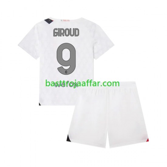 AC Milan Olivier Giroud 9 Barn Borta Fotbollströja 2023-2024 Kortärmad