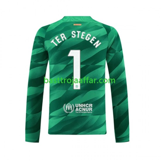 FC Barcelona Ter Stegen 1 Målvakt Män Hemma Fotbollströja 2023-2024 Långärmad