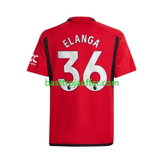 Manchester United Anthony Elanga 36 Män Hemma Fotbollströja 2023-2024 Kortärmad