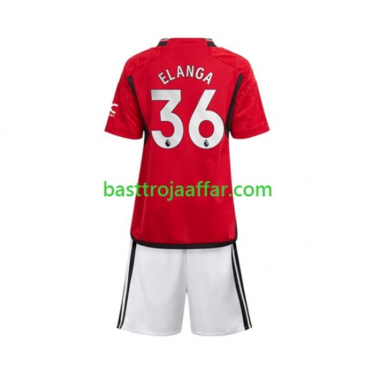 Manchester United Anthony Elanga 36 Barn Hemma Fotbollströja 2023-2024 Kortärmad