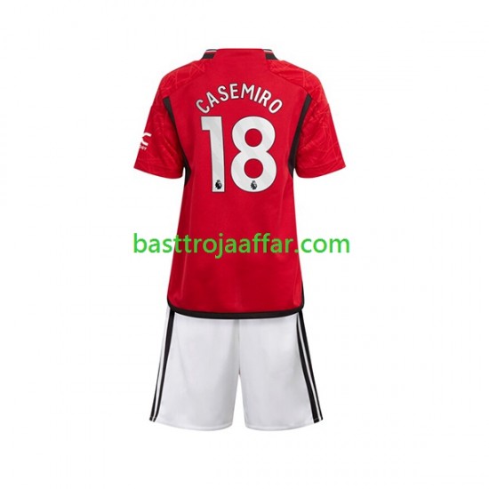 Manchester United Carlos Casemiro 18 Barn Hemma Fotbollströja 2023-2024 Kortärmad