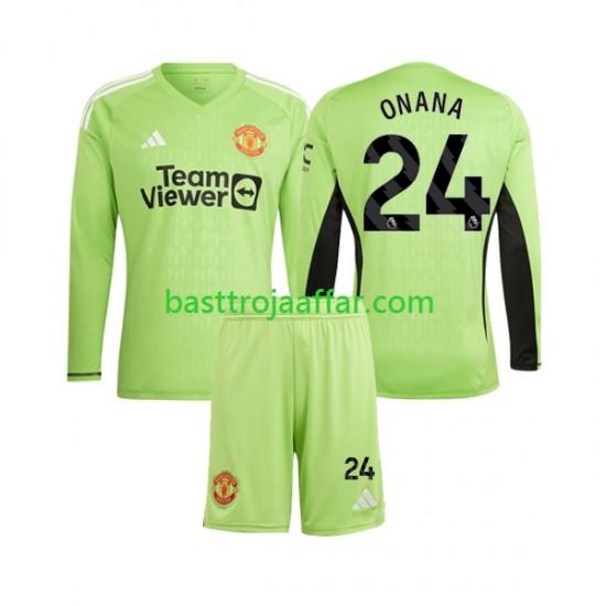Manchester United Andre Onana 24 Målvakt Barn Hemma Fotbollströja 2023-2024 Långärmad