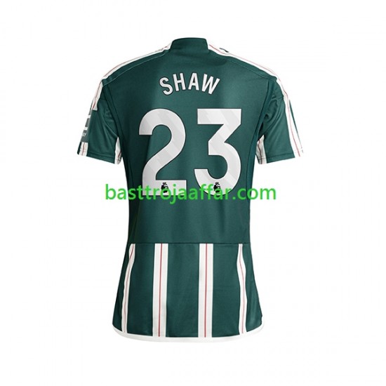 Manchester United Luke Shaw 23 Män Borta Fotbollströja 2023-2024 Kortärmad