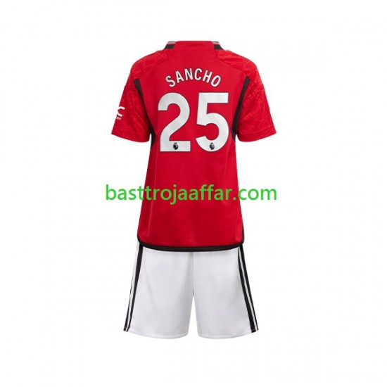 Manchester United Sancho 25 Barn Hemma Fotbollströja 2023-2024 Kortärmad
