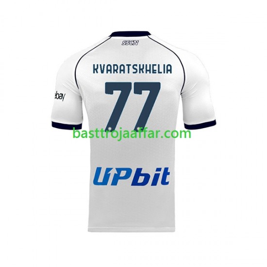 SSC Napoli Khvicha Kvaratskhelia 77 Män Borta Fotbollströja 2023-2024 Kortärmad