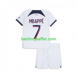 Paris Saint-Germain Mbappé Kylian 7 Barn Borta Fotbollströja 2023-2024 Kortärmad