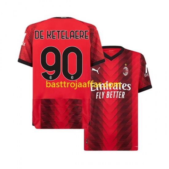 AC Milan Charles De Ketelaere 90 Män Hemma Fotbollströja 2023-2024 Kortärmad