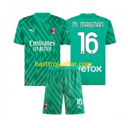 AC Milan Mike Maignan 16 Målvakt Barn Hemma Fotbollströja 2023-2024 Kortärmad