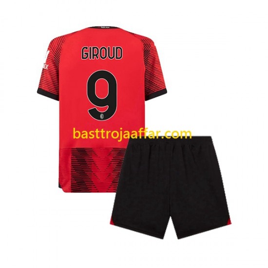AC Milan Olivier Giroud 9 Barn Hemma Fotbollströja 2023-2024 Kortärmad