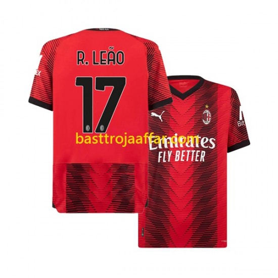 AC Milan Rafael Leao 17 Män Hemma Fotbollströja 2023-2024 Kortärmad