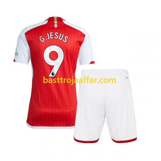 Arsenal Gabriel Jesus 9 Barn Hemma Fotbollströja 2023-2024 Kortärmad