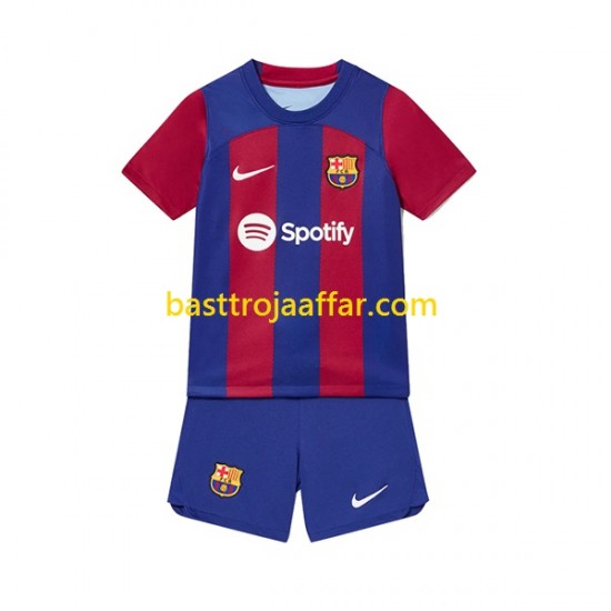 FC Barcelona Barn Hemma Fotbollströja 2023-2024 Kortärmad